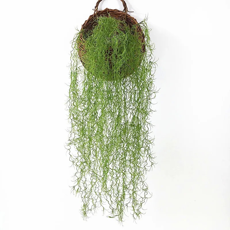 Rattan Plant Basket - 1/3/5個入り エアーグラス グリーンプラント ロングバイン ハンギングラタン 人工プラスチックフラワー
