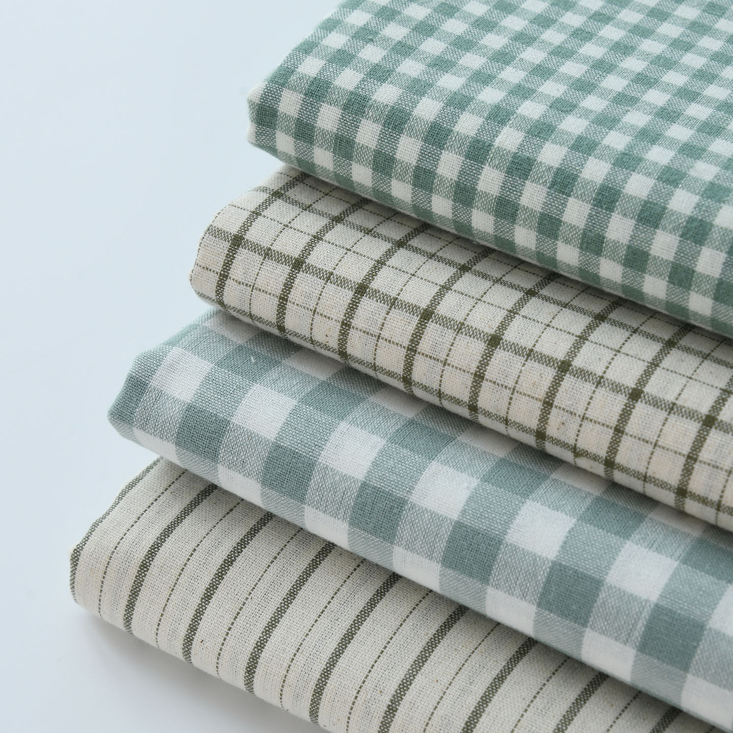 ヴィンテージグリーンフェイクリネン生地、柔らかな格子縞プリン - Linen Table Runner のレビューと価格
