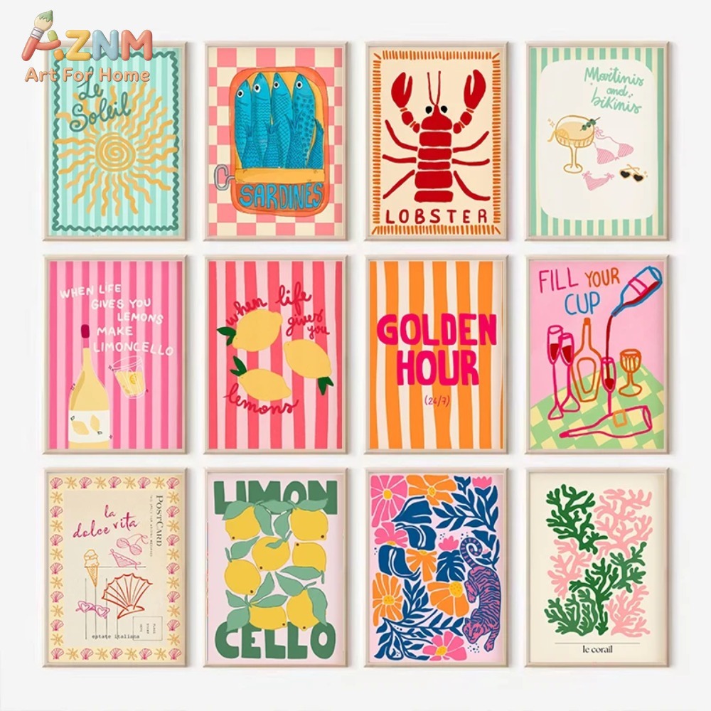 AZNM カラフルなサマーレモンロブスターシーフードカクテル - Home Decor Y2K のレビューと価格