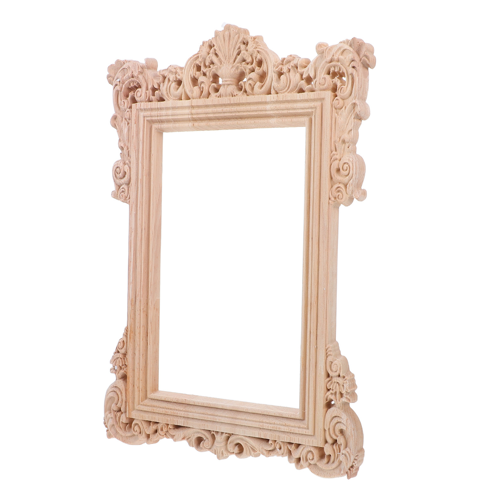 12インチ×8インチの未塗装の木製写真立て。彫刻模様が施され - Bamboo Photo Frame のレビューと価格