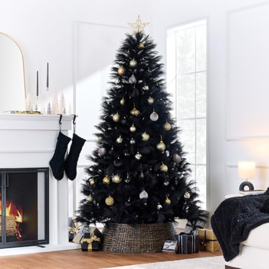 クリスマスツリーの装飾：人工ブラックパンパスグラス、高さ6フ - Pampas Grass Decor のレビューと価格