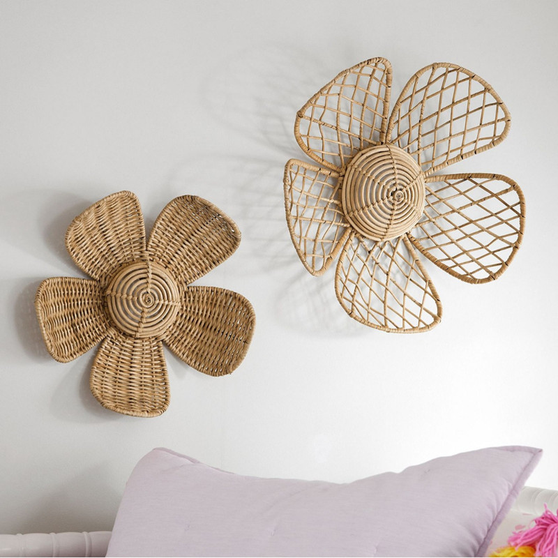 北欧の織り籐の花の壁の装飾品、ins、天然籐の工芸品、アート - Home Decor Za のレビューと価格