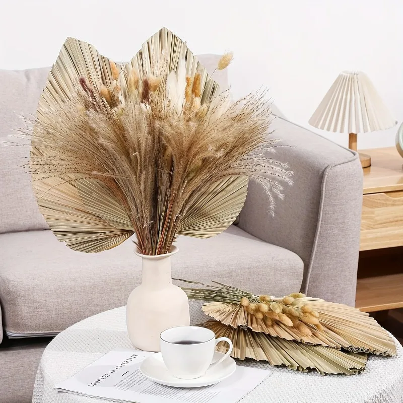 105個入り、大量のドライパンパスグラスセット。人工の花、ヤ - Pampas Grass Decor のレビューと価格