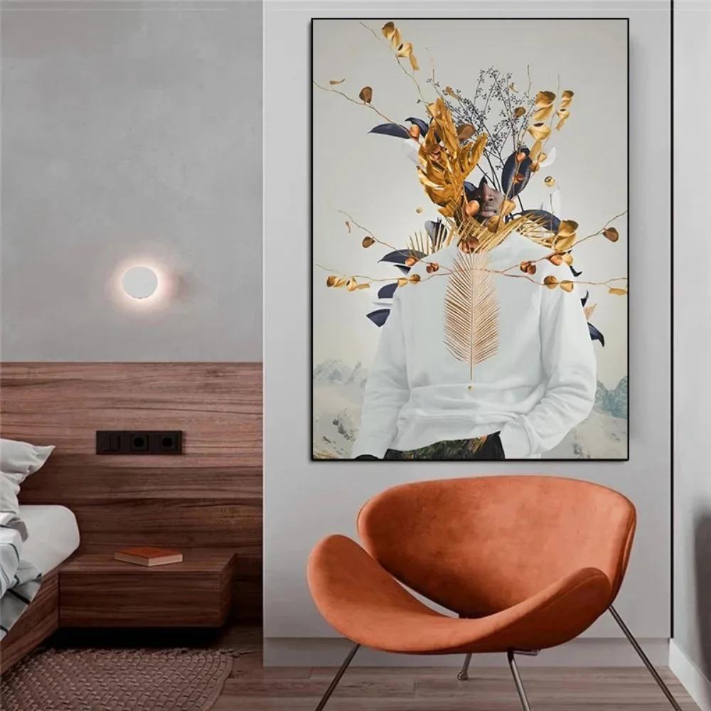 ファッション雑誌風のモダンな抽象的な花の絵柄のポスターとプリ - Home Decor Magazine のレビューと価格