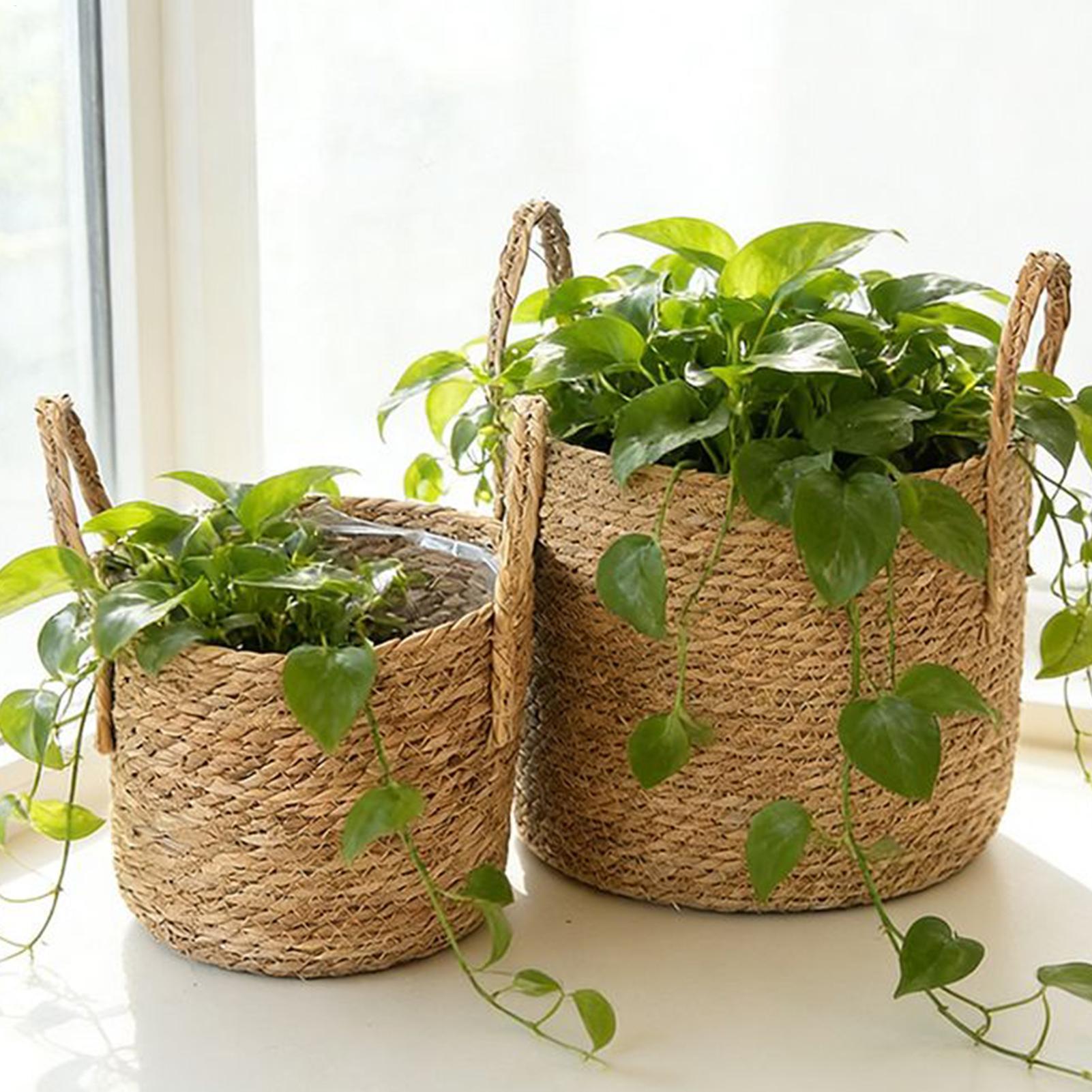 プランターバスケットわら製植木鉢籐製プランター花用換気バスケ - Rattan Plant Basket のレビューと価格